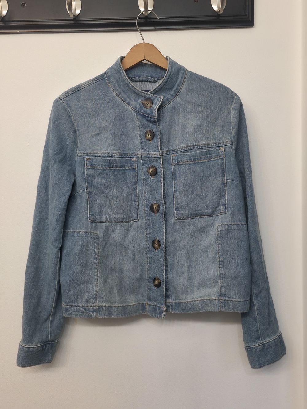 J. JILL Denim Light Wash Denim Button-Up Jacket